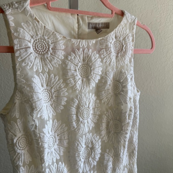 Banana Republic Ivory Lace Dress Size 10 Tall Bridal Shower Graduation Classy - Picture 3 of 13